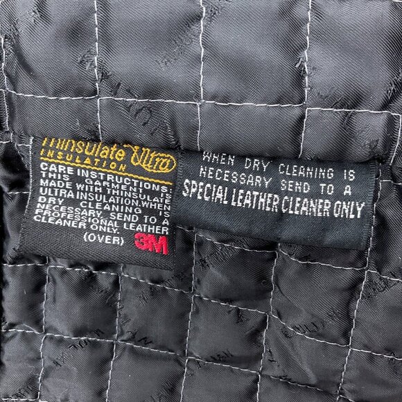 Wilsons M. Julian Jacket Men Large 48 Black Leather Zip Thinsulate Ultra 90s VTG - Picture 11 of 12